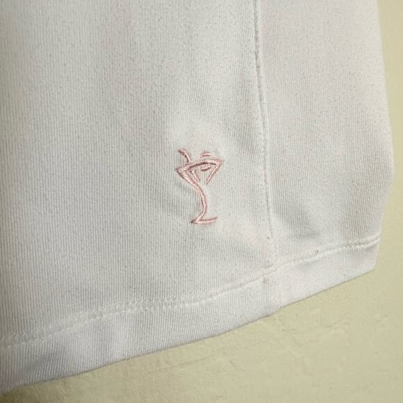 Golftini White Sleeveless Golf Polo Embroidered Pink Martini Glass Size Medium - Picture 5 of 8
